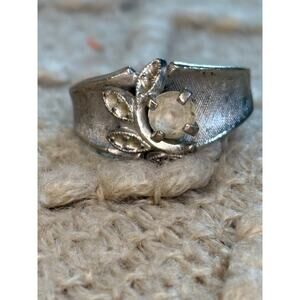 Vtg 18k HGE Heavy Gold Electroplated & Rhinestone Women’s ring